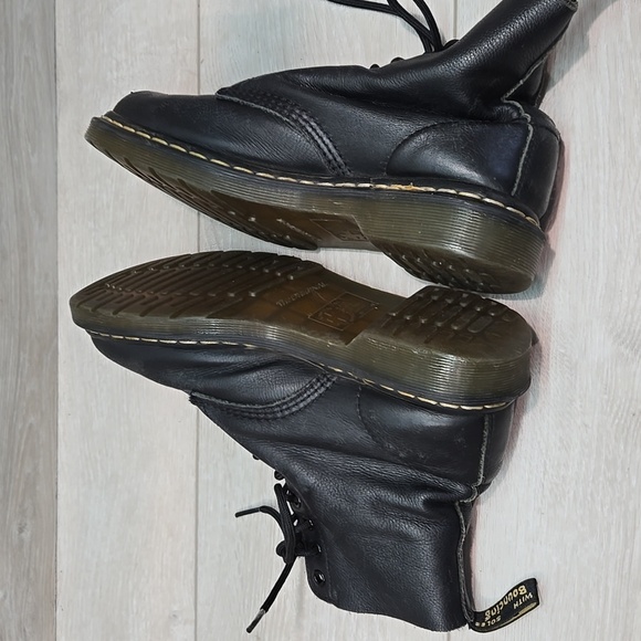 Dr.Martens Women 1460 Black Leather Motp High Top Lace-Up Boots Shoes Sz 8 - Picture 8 of 14